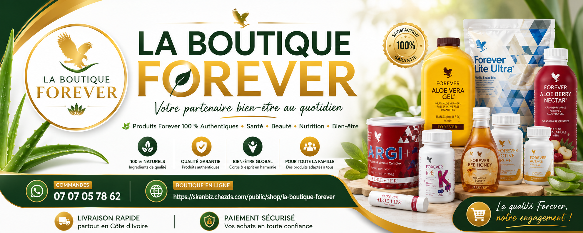 Bannière LA BOUTIQUE FOREVER